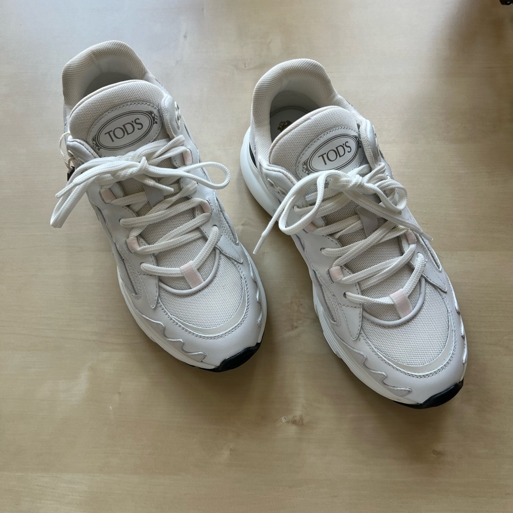 Tod's Cream and Pink Sneakers